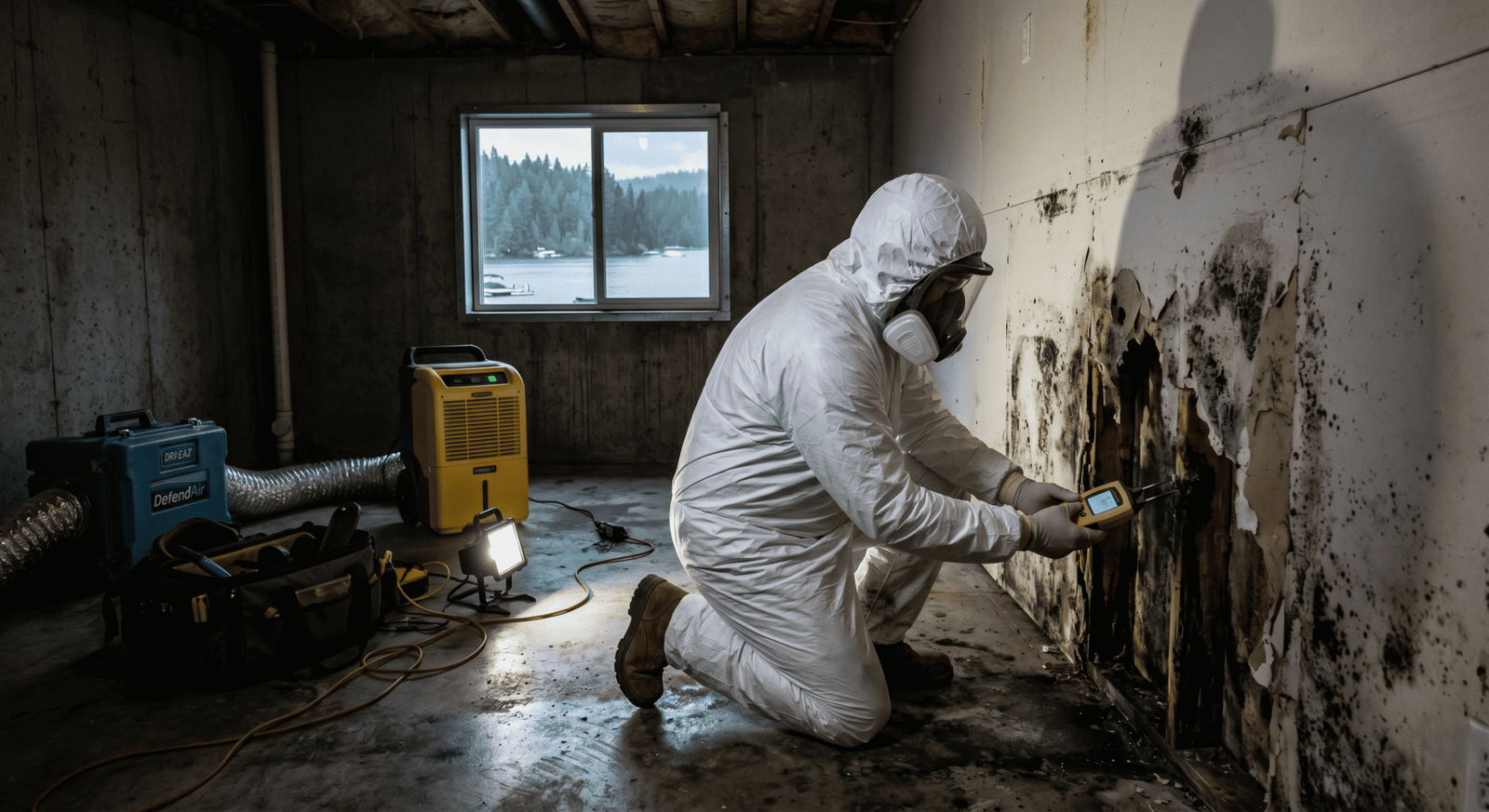 Mold growth inside HVAC ductwork of a Grapevine TX home before containment-based cleaning