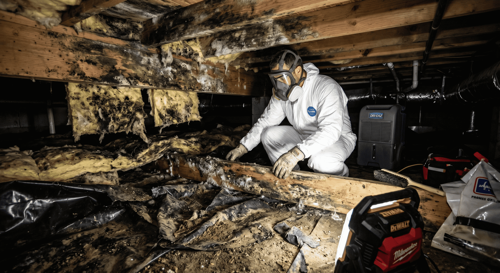 Thermal imaging camera revealing hidden moisture behind a wall during a Grapevine mold inspection